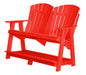 Wildridge Wildridge Heritage Recycled Plastic Double High Adirondack Bench Bright Red Adirondack Bench LCC-130-BR