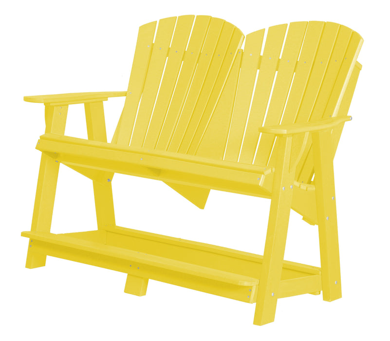 Wildridge Wildridge Heritage Recycled Plastic Double High Adirondack Bench Lemon Yellow Adirondack Bench LCC-130-LY