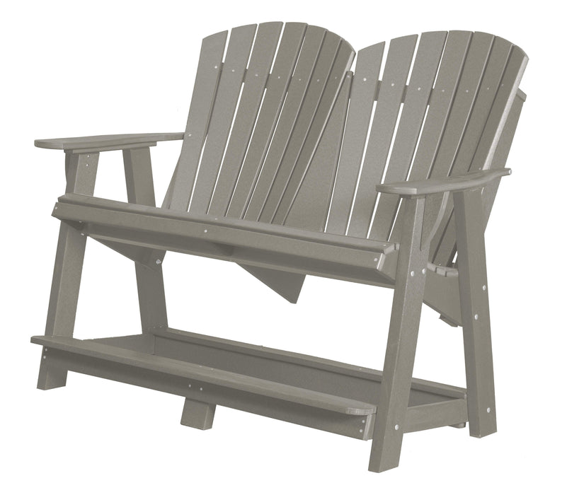 Wildridge Wildridge Heritage Recycled Plastic Double High Adirondack Bench Light Gray Adirondack Bench LCC-130-LG
