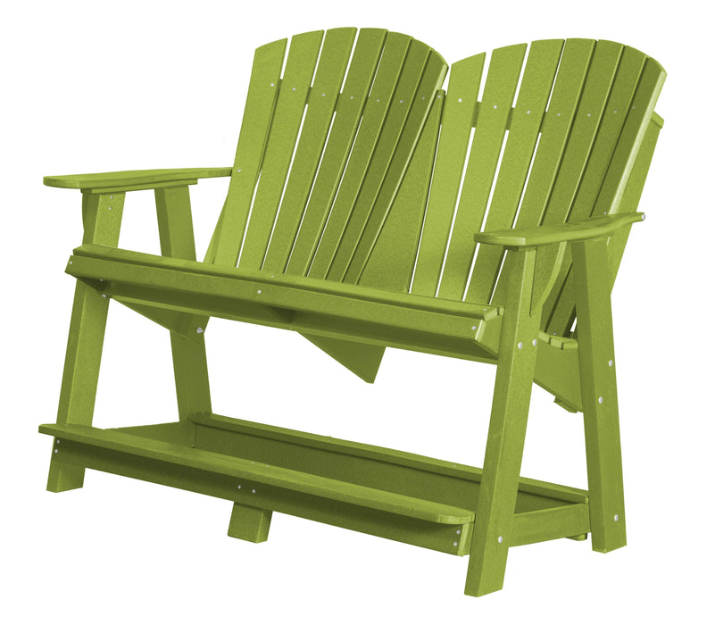 Wildridge Wildridge Heritage Recycled Plastic Double High Adirondack Bench Lime Green Adirondack Bench LCC-130-LMG