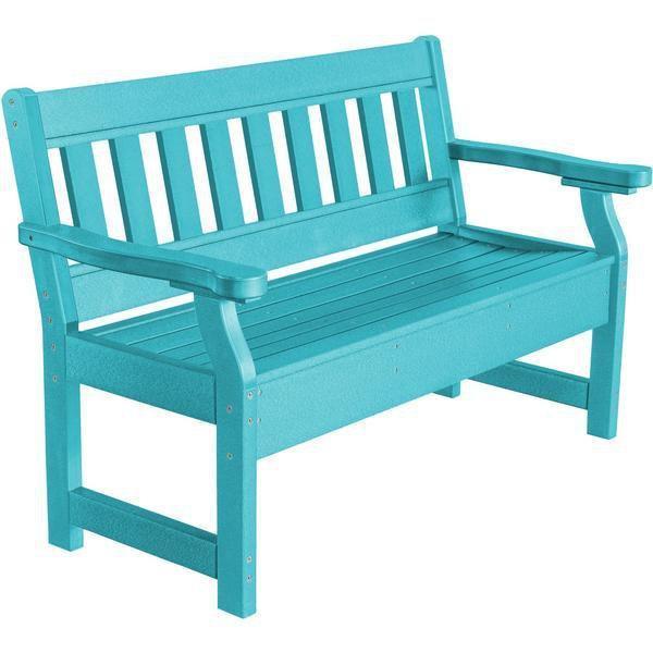 Wildridge Wildridge Heritage Recycled Plastic Garden Bench Aruba Blue Garden Bench LCC-124-AB