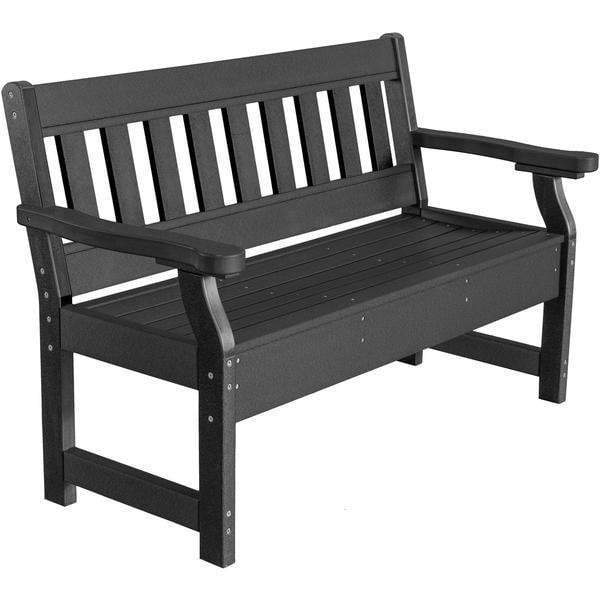 Wildridge Wildridge Heritage Recycled Plastic Garden Bench Black Garden Bench LCC-124-B