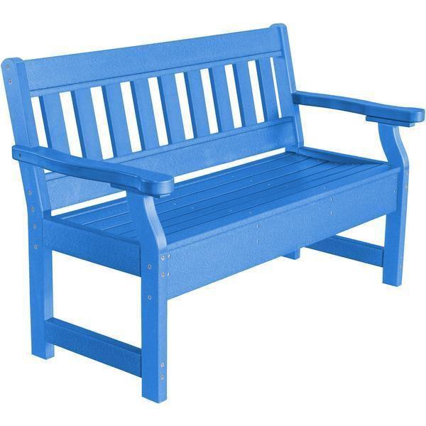 Wildridge Wildridge Heritage Recycled Plastic Garden Bench Blue Garden Bench LCC-124-BL