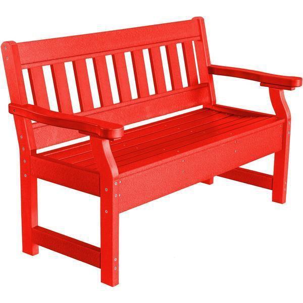 Wildridge Wildridge Heritage Recycled Plastic Garden Bench Bright Red Garden Bench LCC-124-BR