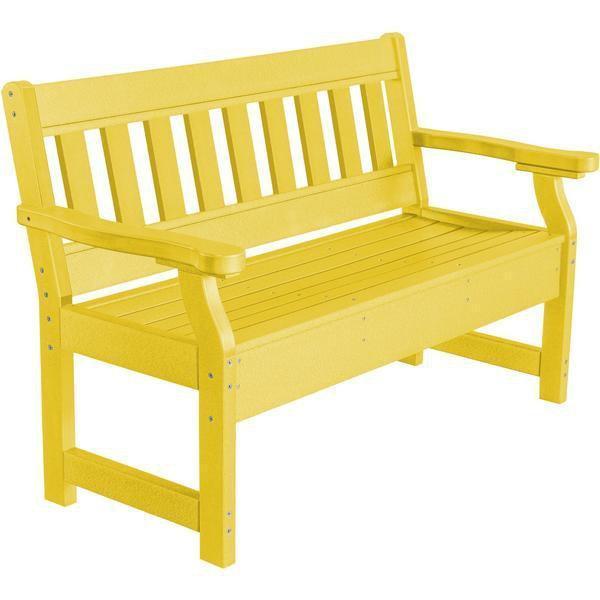 Wildridge Wildridge Heritage Recycled Plastic Garden Bench Lemon Yellow Garden Bench LCC-124-LY