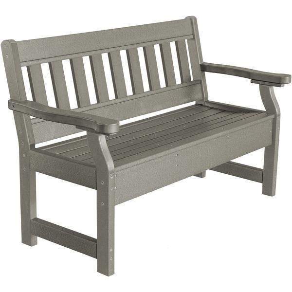 Wildridge Wildridge Heritage Recycled Plastic Garden Bench Light Gray Garden Bench LCC-124-LG
