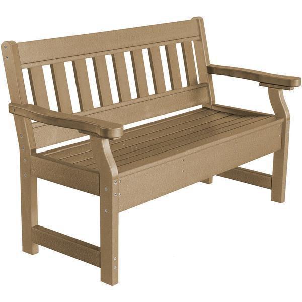 Wildridge Wildridge Heritage Recycled Plastic Garden Bench Weatherwood Garden Bench LCC-124-WW