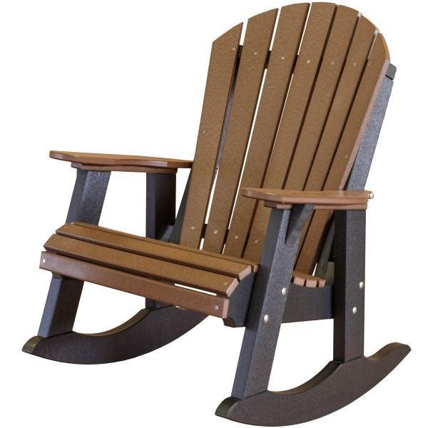 Wildridge Wildridge Heritage Recycled Plastic High Fan Back Rocker Chair Tudor Brown on Black Rocking Chair LCC-115-TBOB