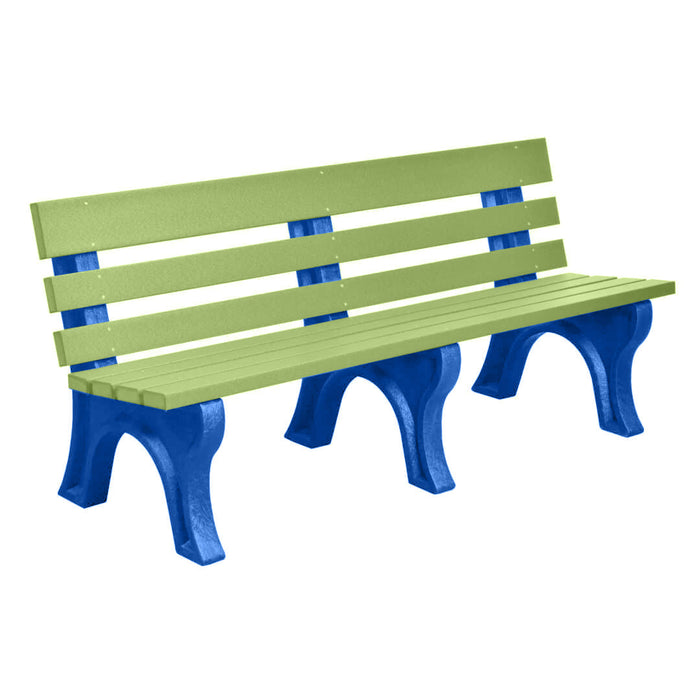 Wildridge Wildridge Lime Green Heritage Outdoor Park Bench Lime Green on Blue Outdoor Bench LCC-125-WBLLGBL