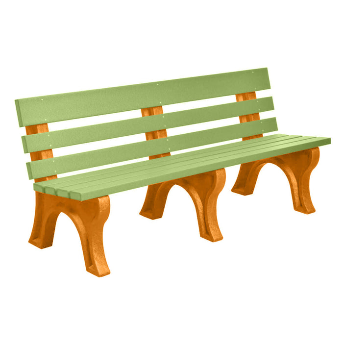 Wildridge Wildridge Lime Green Heritage Outdoor Park Bench Lime Green on Tangerine Outdoor Bench LCC-125-WBLLGT