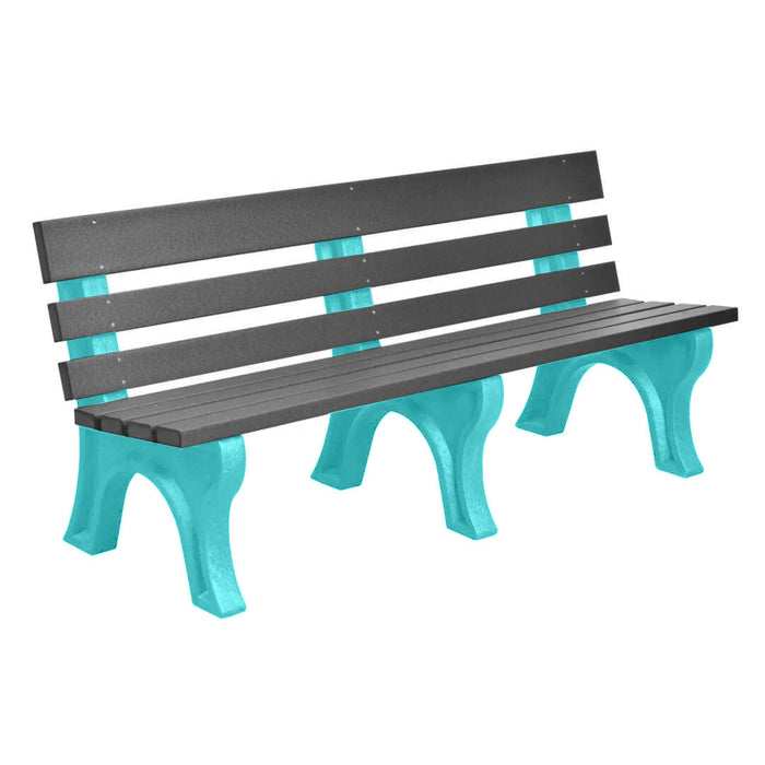 Wildridge Wildridge Slate Heritage Outdoor Park Bench Slate on Aruba Blue Outdoor Bench LCC-125-WBLSAB