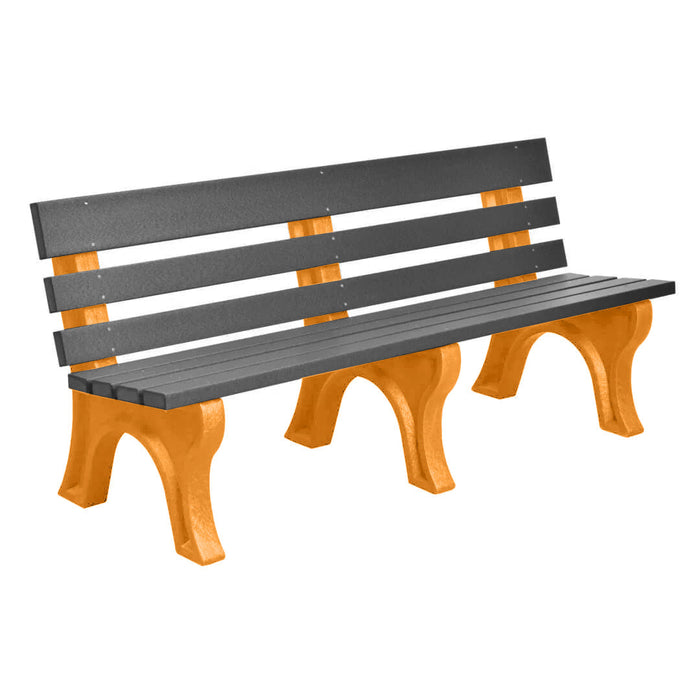 Wildridge Wildridge Slate Heritage Outdoor Park Bench Slate on Tangerine Outdoor Bench LCC-125-WBLST