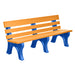 Wildridge Wildridge Tangerine Heritage Outdoor Park Bench Tangerine on Blue Outdoor Bench LCC-125-WBLTBL
