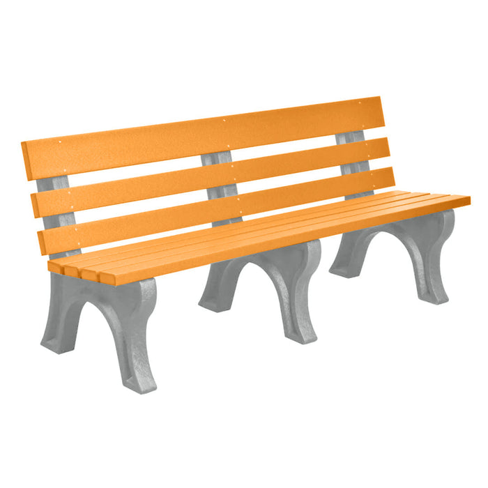 Wildridge Wildridge Tangerine Heritage Outdoor Park Bench Tangerine on Gray Outdoor Bench LCC-125-WBLTGR