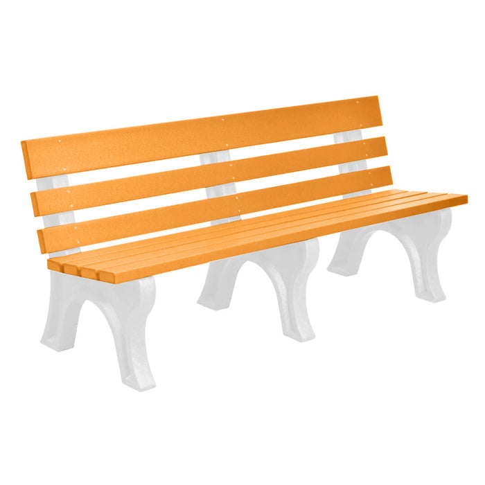 Wildridge Wildridge Tangerine Heritage Outdoor Park Bench Tangerine on White Outdoor Bench LCC-125-WBLTWH