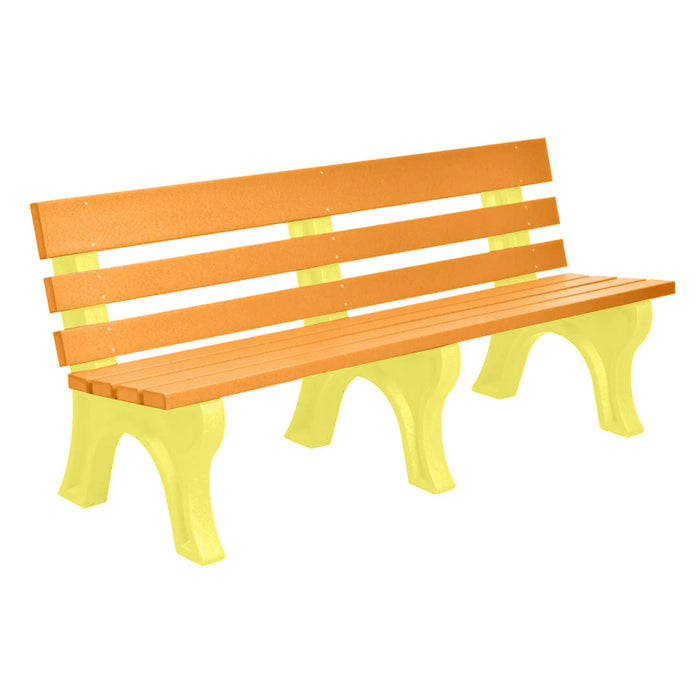 Wildridge Wildridge Tangerine Heritage Outdoor Park Bench Tangerine on Yellow Outdoor Bench LCC-125-WBLTY