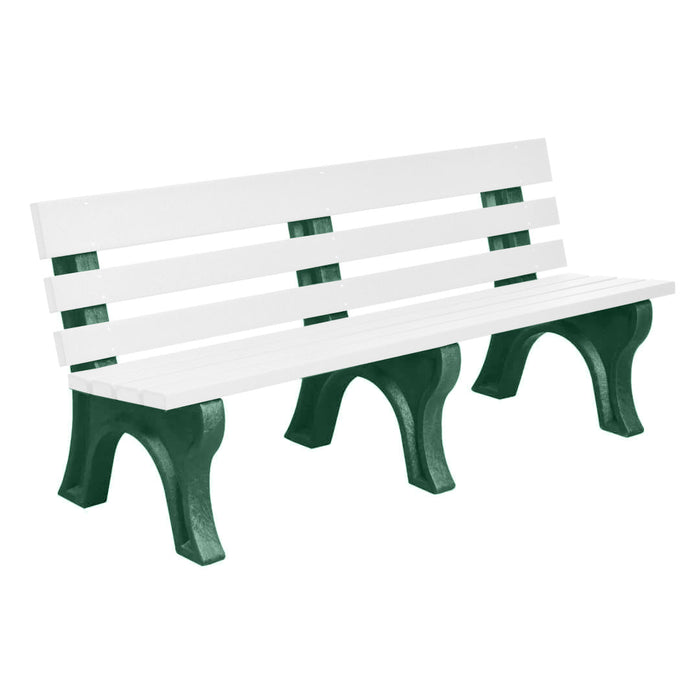 Wildridge Wildridge White Heritage Outdoor Park Bench White on Green Outdoor Bench LCC-125-WBLWHG
