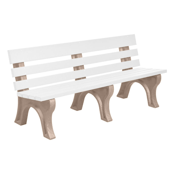 Wildridge Wildridge White Heritage Outdoor Park Bench White on Weatherwood Outdoor Bench LCC-125-WBLWHWH