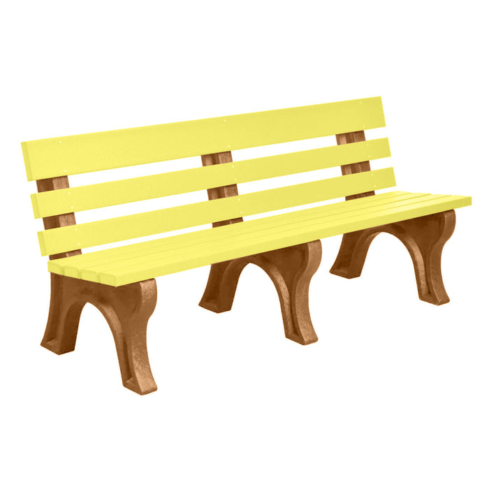 Wildridge Wildridge Yellow Heritage Outdoor Park Bench Yellow on Antique Mahogany Outdoor Bench LCC-125-WBLYAM