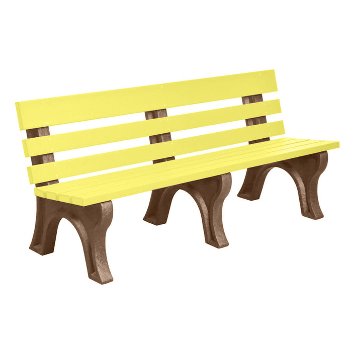 Wildridge Wildridge Yellow Heritage Outdoor Park Bench Yellow on Chestnut Brown Outdoor Bench LCC-125-WBLYCB