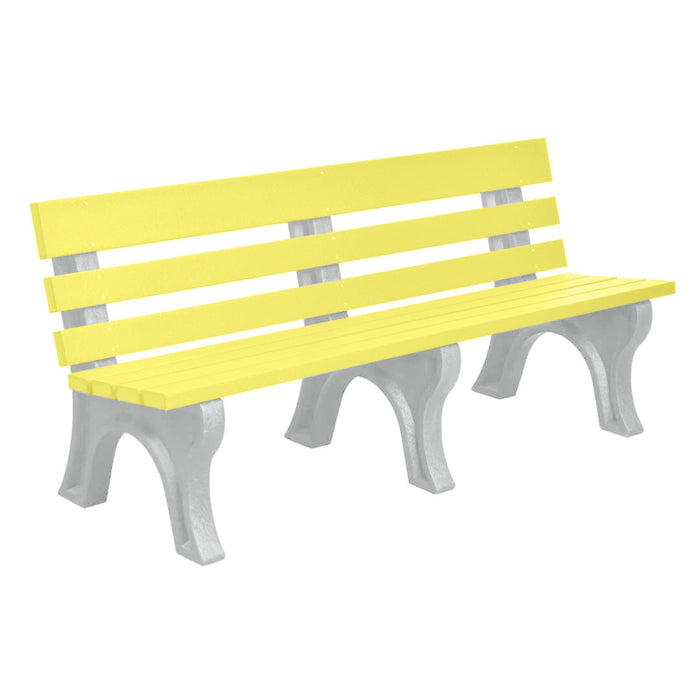 Wildridge Wildridge Yellow Heritage Outdoor Park Bench Yellow on Dove Gray Outdoor Bench LCC-125-WBLYDG