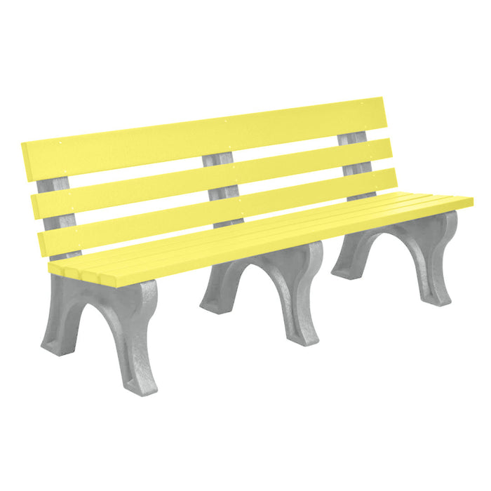Wildridge Wildridge Yellow Heritage Outdoor Park Bench Yellow on Gray Outdoor Bench LCC-125-WBLYGR