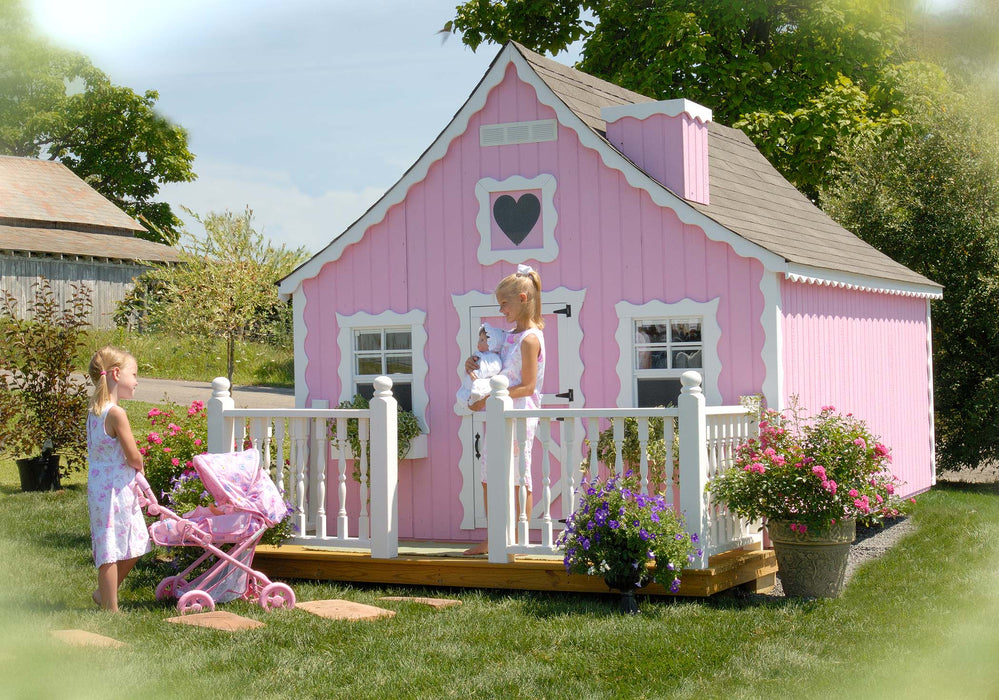 Little Cottage Co. Gingerbread Cottage - Panelized Kit with Floor & Chimney Little Cottage Co. Playhouses