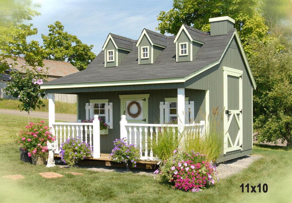 Little Cottage Co. Pennfield Cottage Playhouse - Panelized Kit with Floor & Chimney Little Cottage Co. 11X10 / No Loft Playhouses LCC-PCP-11X10-NL