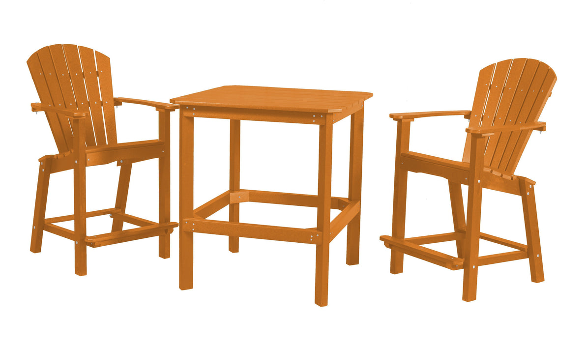 Wildridge Wildridge Classic Recycled Plastic High Dining Set Bright Orange Dining Sets LCC-288-BO