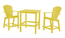Wildridge Wildridge Classic Recycled Plastic High Dining Set Lemon Yellow Dining Sets LCC-288-LY