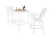 Wildridge Wildridge Classic Recycled Plastic High Dining Set White Dining Sets LCC-286-WH