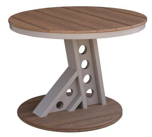 Wildridge Wildridge Contemporary Plastic Heritage Manhattan Rise Table Weatherwood on Tudor Brown Rise Table LCC-355-WWB