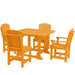Wildridge Wildridge Heritage Recycled Plastic 5 Pc Dining Set Bright Orange Dining Sets LCC-186-BO