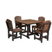 Wildridge Wildridge Heritage Recycled Plastic 5 Pc Dining Set Tudor Brown on Black Dining Sets LCC-186-TBOB