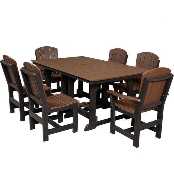 Wildridge Wildridge Heritage Recycled Plastic 7 Pc Dining Set Tudor Brown on Black Dining Sets LCC-188-TBOB